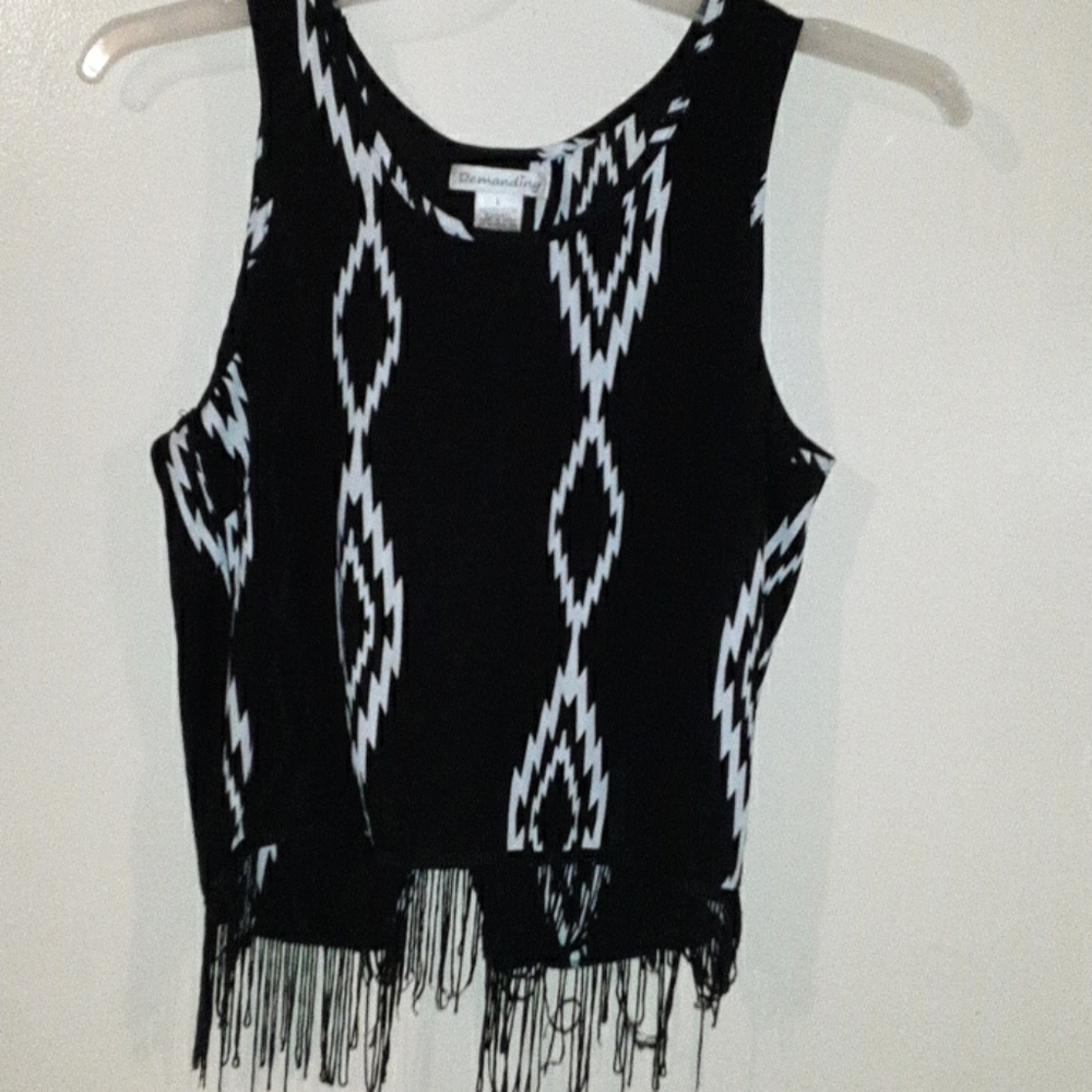 Aztec print sleeveless blouse